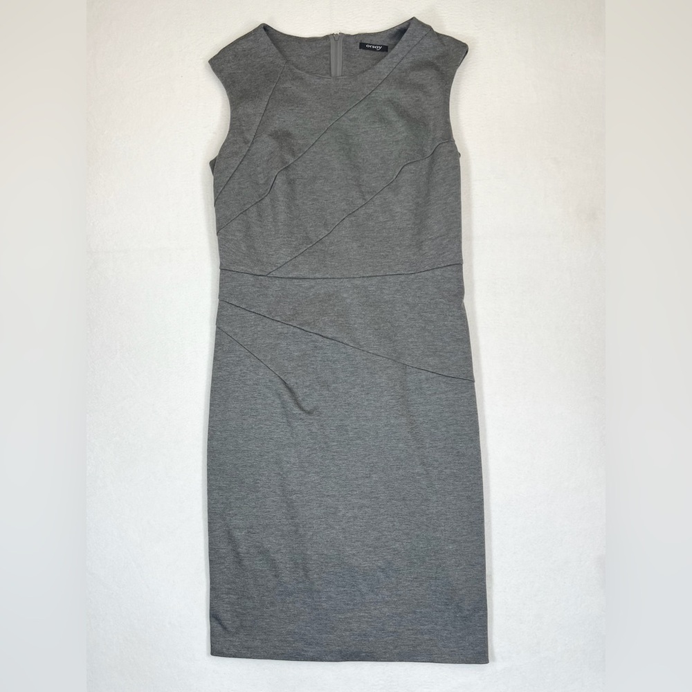 ORSAY Women's Cap Sleeve Bodycon Grey Tweed Shift Dress Size US 10 Office Siren‎